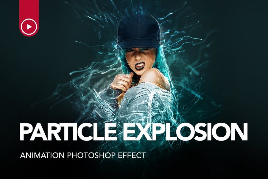 social media movies Animated Particle Explosion Photoshop Action