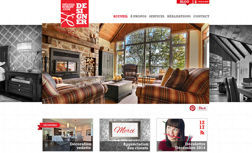 Melyssa Robert's website portfolio with rotating images
