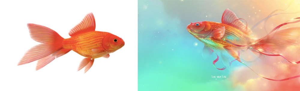 3d rendered goldfish