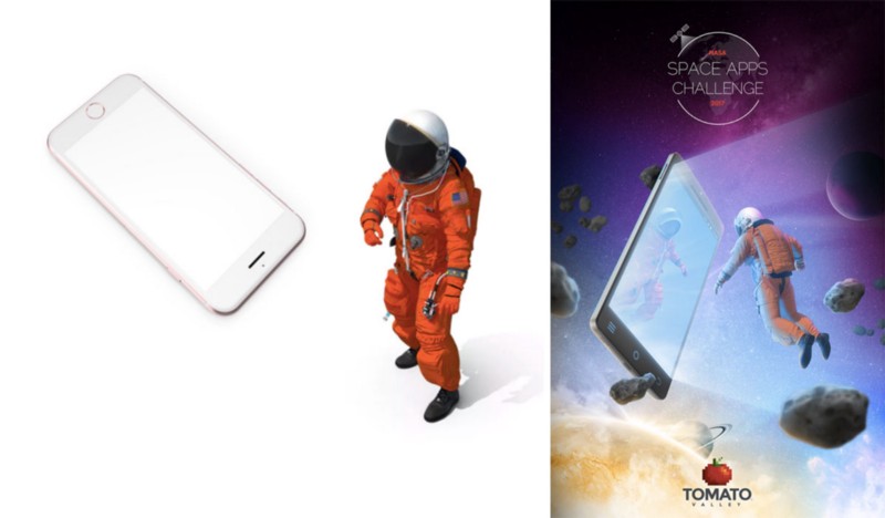 3d rendered NASA space scene