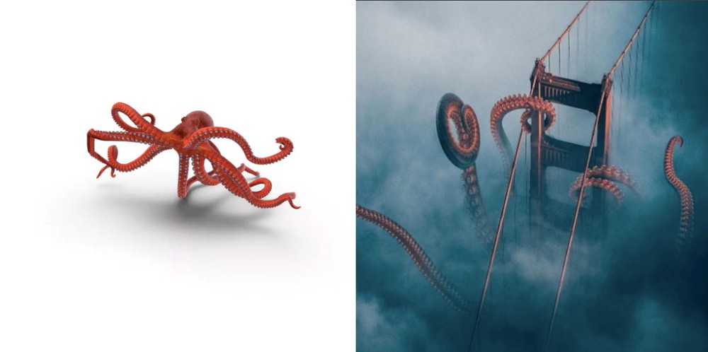 3d rendered octopus