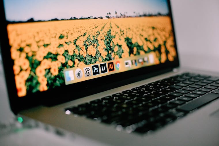 Adobe photoshop and other icons on a macbook