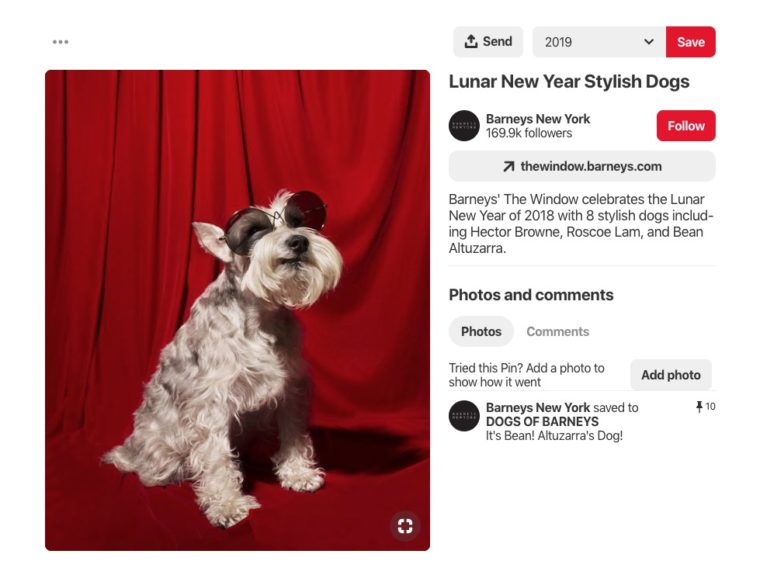 Barneys New York Pinterest page