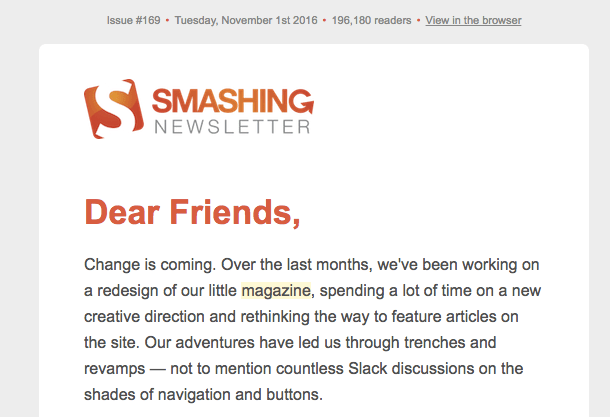 Smashing Magazine Newsletter