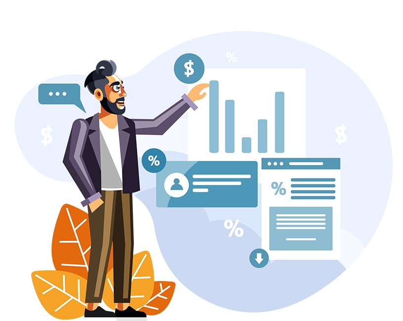Businessman presenting marketing data by IanMikraz