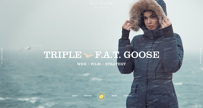 Cleverbird Creative homepage with a fullscreen background image