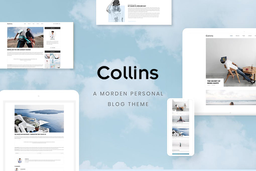 Collins - Minimalist & Personal Blog PSD Theme features simple typography that is highly readable