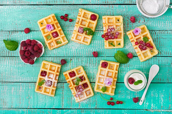 waffles flatlay