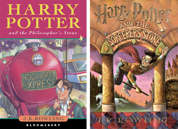 Scholastic (L) and Bloomsbury (R) both utilized illustrated covers successfully. 