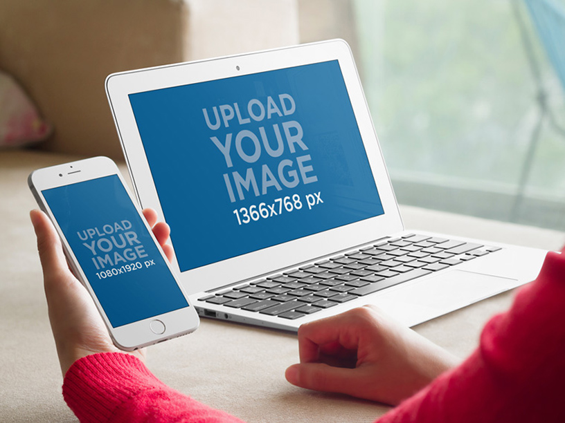 Stylish Macbook and iphone mockup