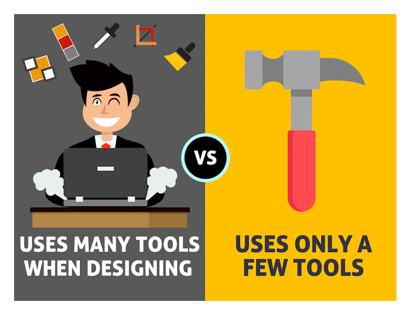 uses many tools when designing vs uses only a few tools