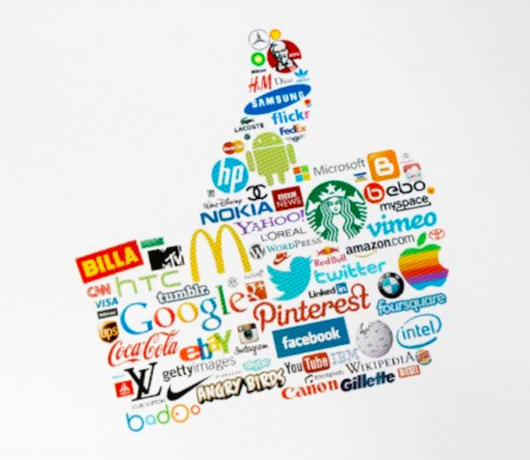 Like button of big brand logos