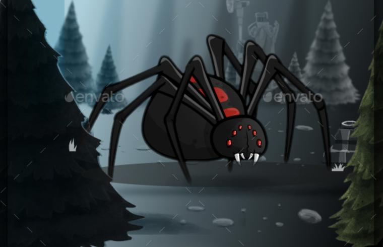 Giant Black Widow Spider Game Sprites