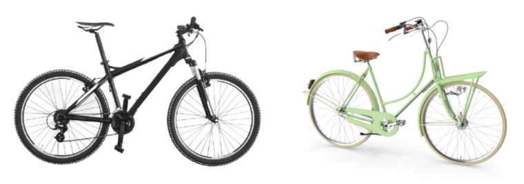 3D rendered bicycle vs 2d bicycle 
