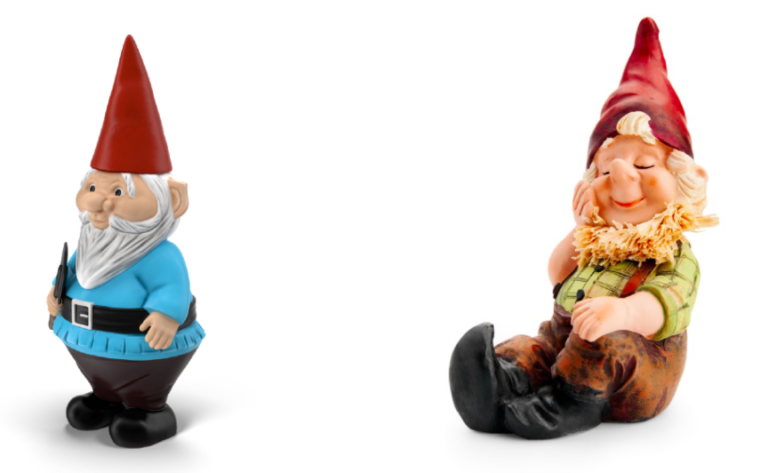 3D rendered gnome vs 2d gnome