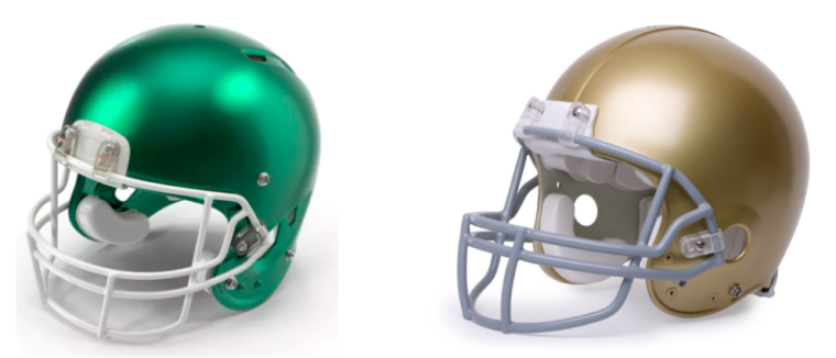 3D rendered American football helmet vs 2d American football helmet 