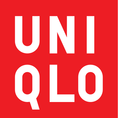 Uniqlo logo in white against a red background