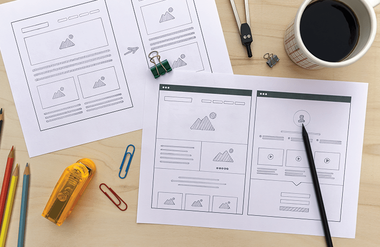 sketching of a website design
