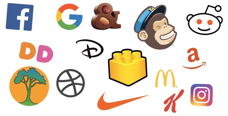Logos of famous brands