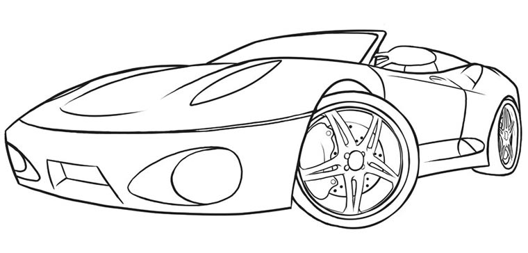 sports car pencil drawing