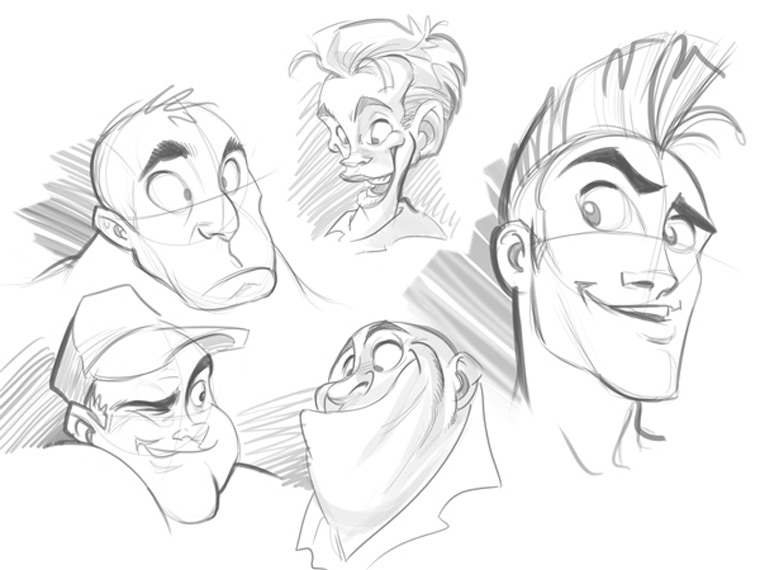 Cartoon face drawing