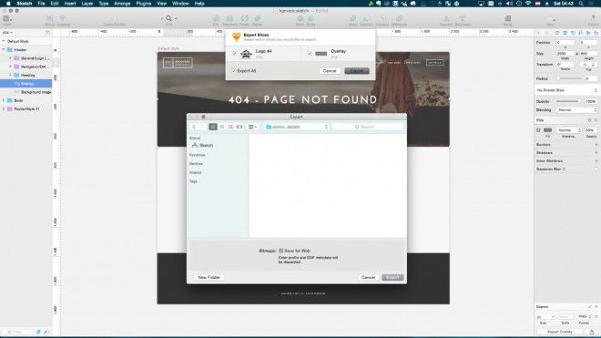 Exporting assets in Sketch