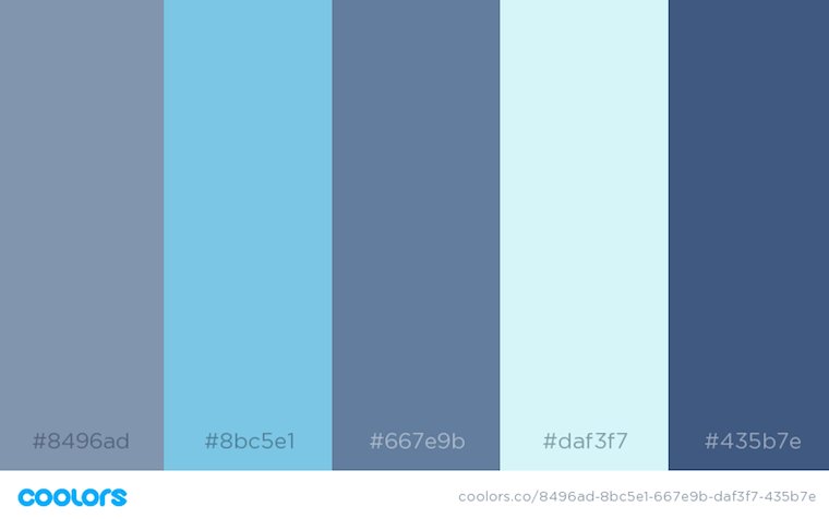 Color code for Blue Christmas Cards file on Envato Elements