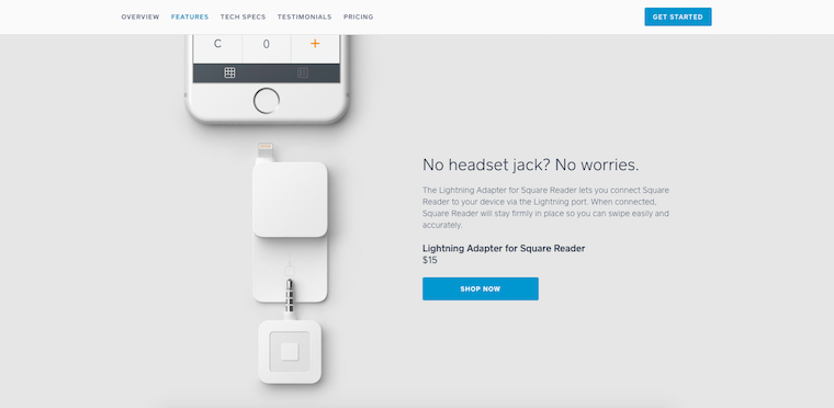 Flat lay photo on square website