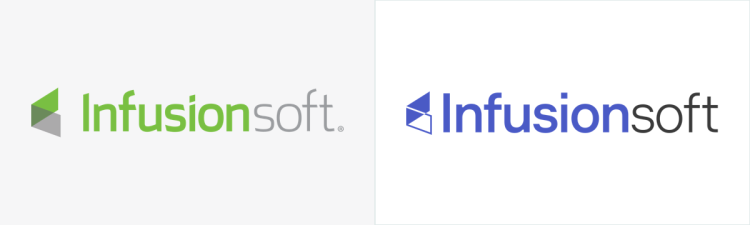 A comparison of the old and new logos on the Infusionsoft blog 