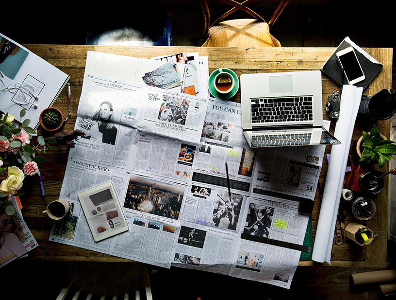Newspaper article update checking publication department