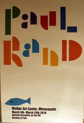 Shapes and positive negative space used to create the letters of Paul Rand's name