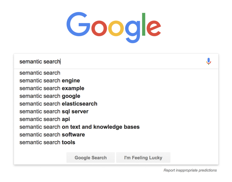 google search of semantic search