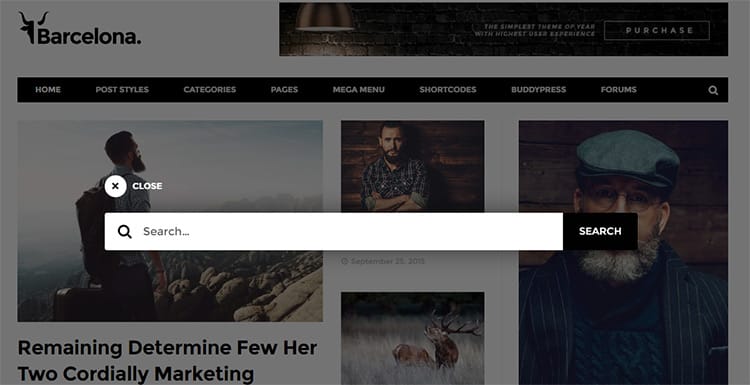 Barcelona theme search bar