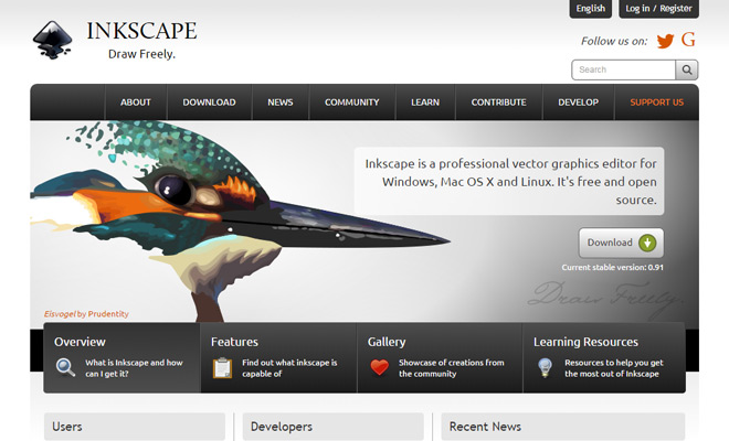 inkscape vector editing program