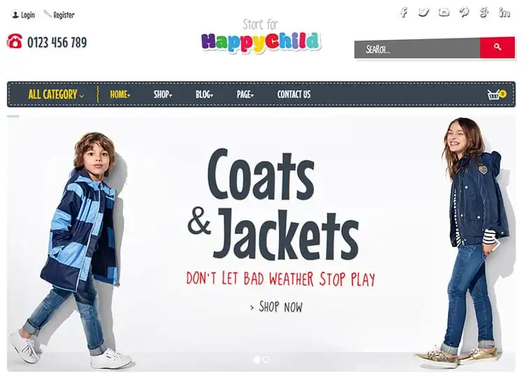 happychild theme search bar