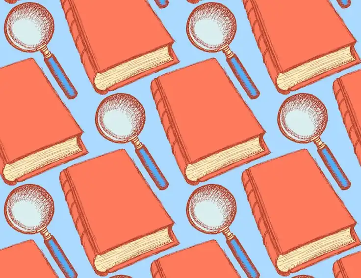 book and magnifying glass images by Kali ua