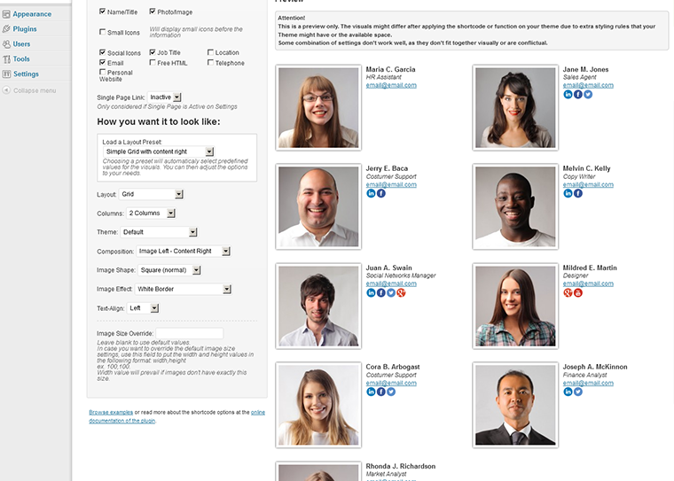 Team Showcase - WordPress Plugin by cmoreira 