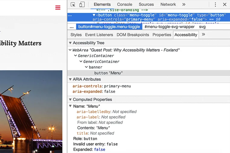Accessible WordPress theme example
