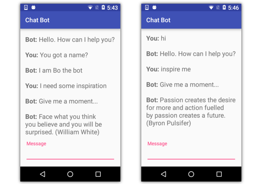 AI chatbot example