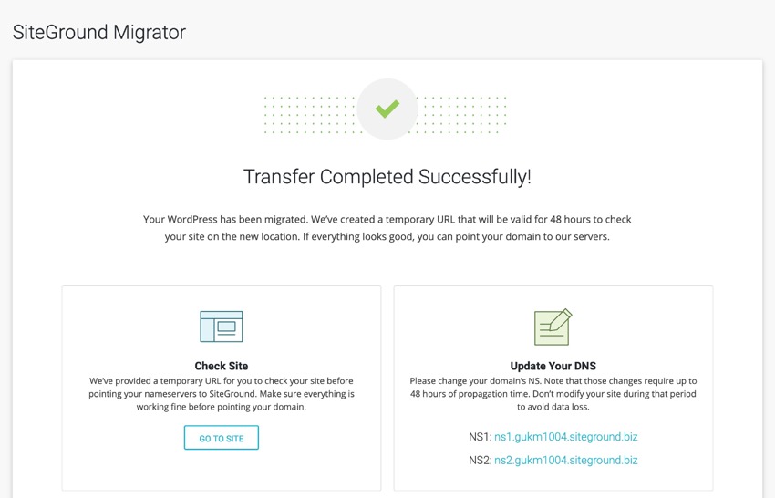 Siteground migrator