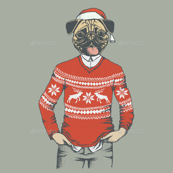 Pug Dog Vector Illustration - Leedsn