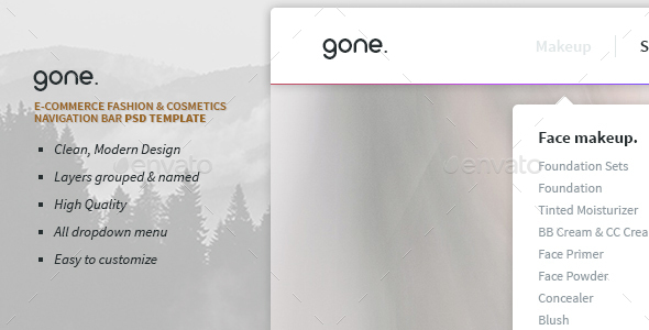 gone - E-Commerce Fashion PSD Screenshot