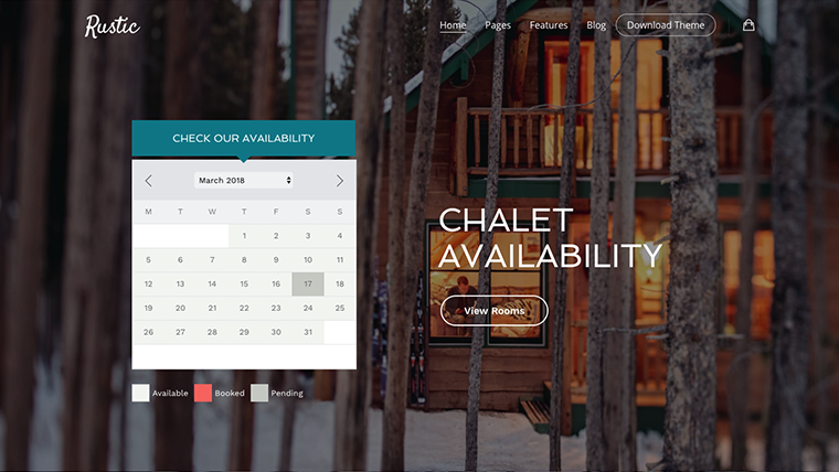 Hotel + Bed and Breakfast Booking Calendar Theme | Bellevue by Themovation
