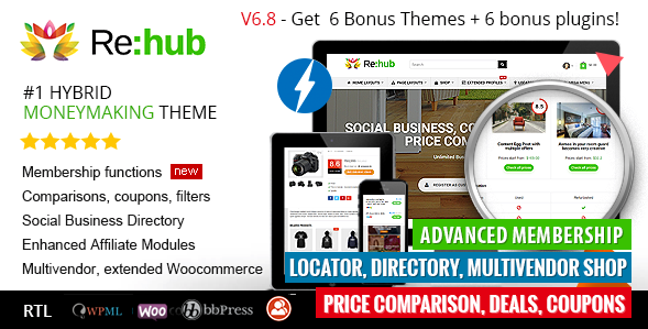 REHub - Price Comparison, Business Community, Multi Vendor, Directory Theme