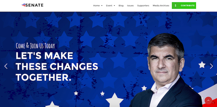 Senate – Politic, Senator and Election Campaign WordPress Theme
