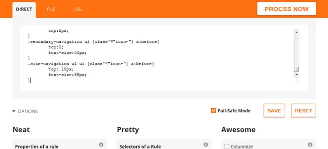 ProCCSer offers formatting functionalities