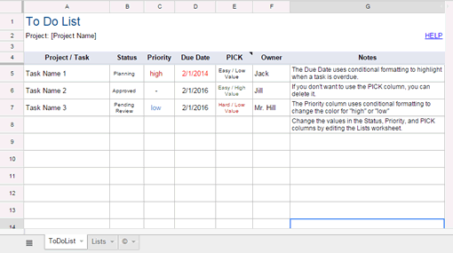 Screenshot of a To-Do List