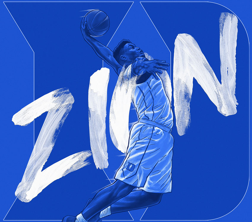 zion williamson duke illustration by Gabriel Alexandre Meza 