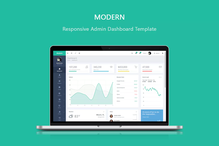 Modern responsive admin dashboard template