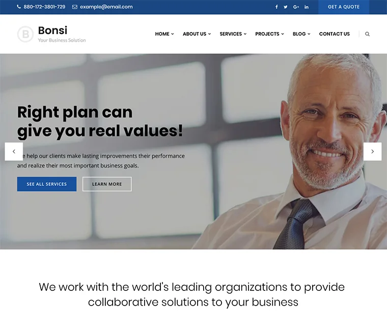 Bonsi - Business Consulting WordPress Theme